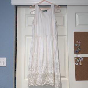 Ralph Lauren: white midi cotton dress